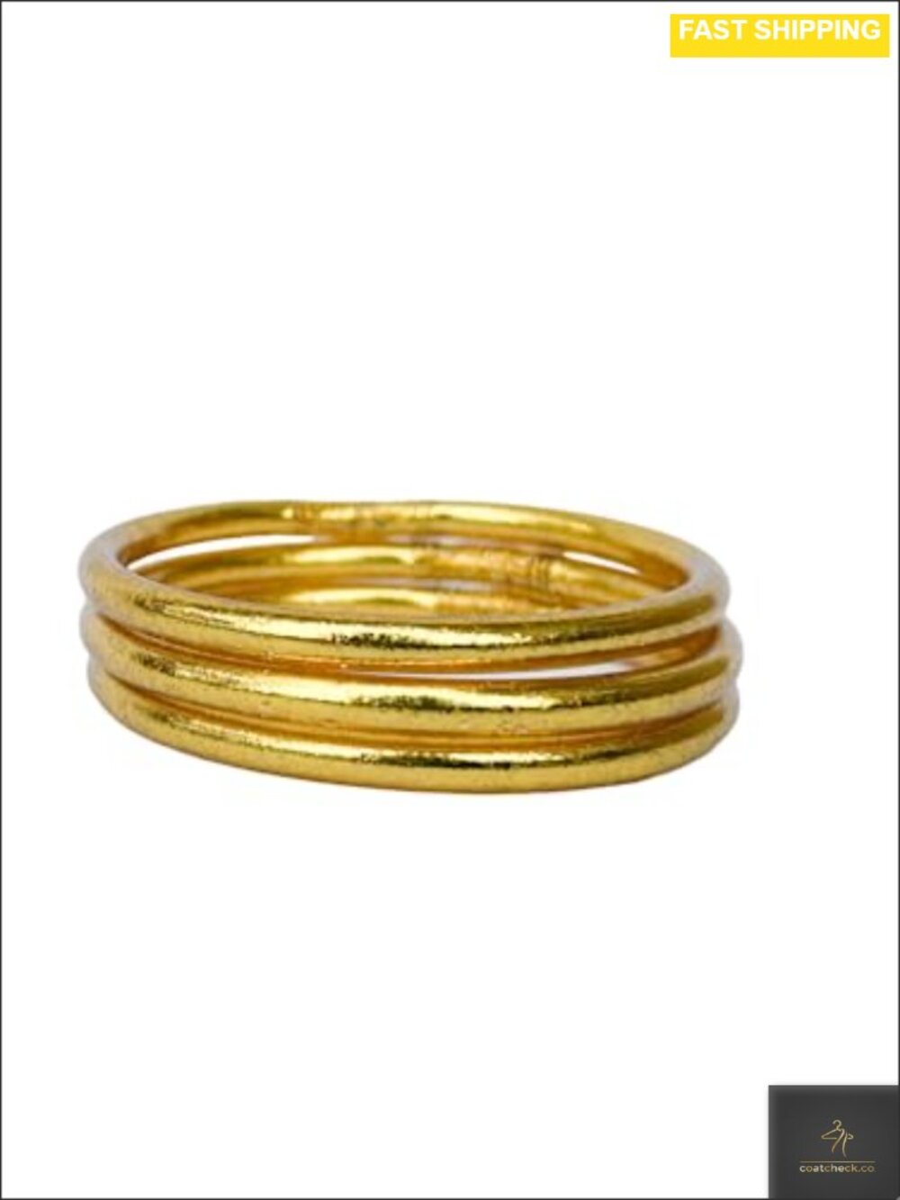 Thai Buddha 3-Piece Stacking Bangle Bracelet Set Gold Filled Waterproof